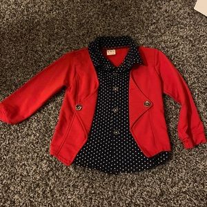 Red button down shirt/coat